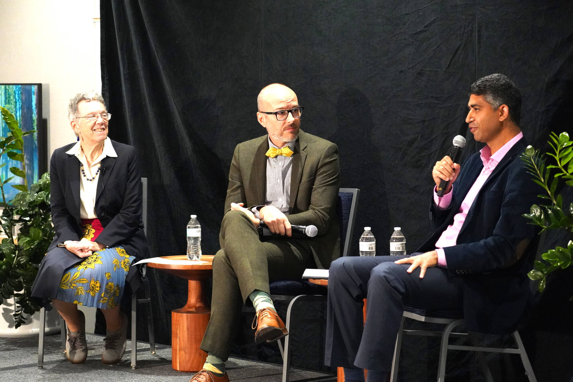 Mostafa Hussein, Eric Covey and Deborah Dash Moore interact at our Padnos Public Engagement Lecture on Jewish learning
